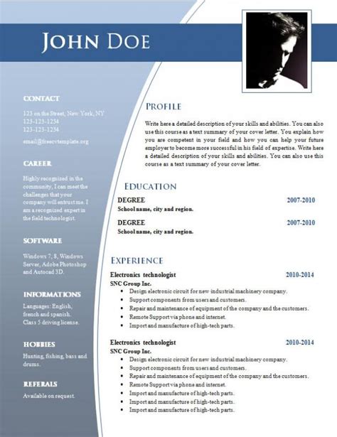 It has a very organized yet modern layout that looks like it belongs to a hard this ville free resume template is clean and easily edited which helps when you input all your amazing accomplishments! Cv Templates Free Download Word Document | shatterlion.info