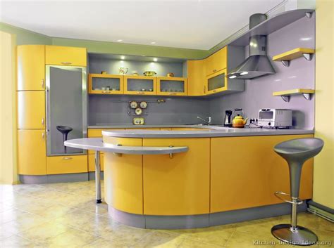 While you could have yellow countertops or backsplash, this doesn't create the same effect as having yellow kitchen cabinetry. Pictures of Kitchens - Modern - Yellow Kitchens (Kitchen #9)