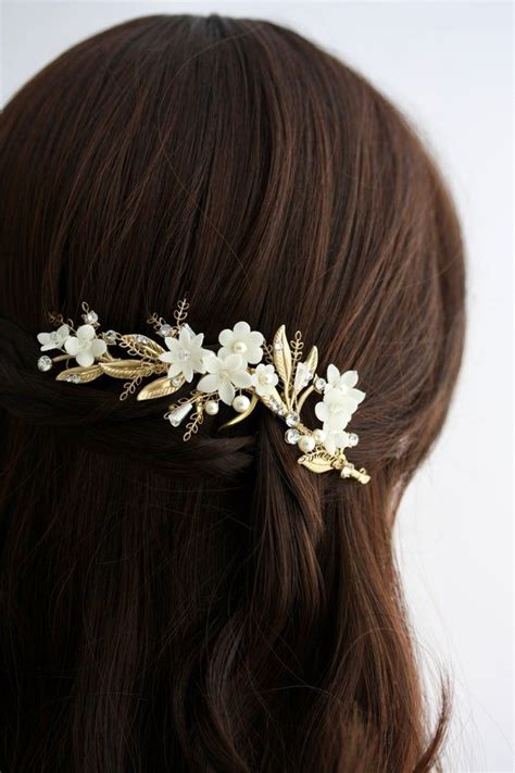 Flower Hair Accessory For Bride Handmade Floral Comb Wedding Etsy In