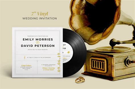 7 Vinyl Record Wedding Invitation Masterbundles