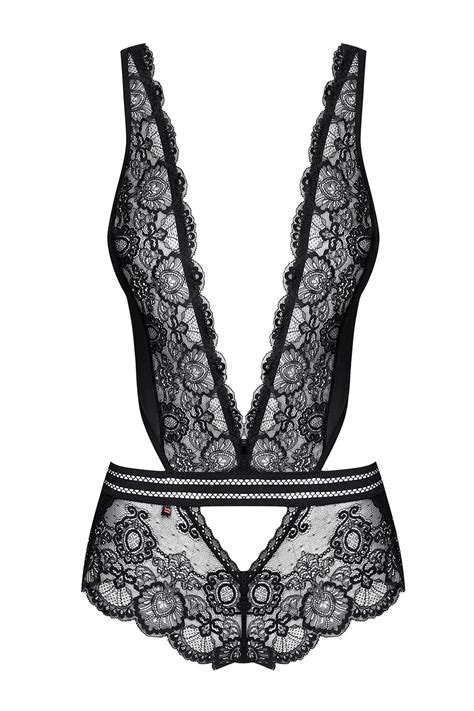 Obsessive Women S Lace Sexy Bodysuit Ted Black