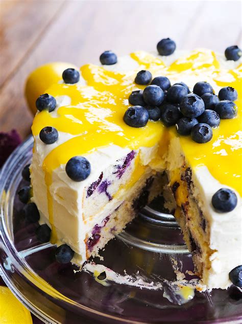 Lemon Blueberry Layer Cake Recipe with Lemon Buttercream - Pip and Ebby