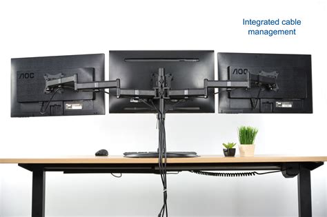 Vivo Triple Monitor Mount Adjustable Desk Free Stand For 3 Lcd Screens