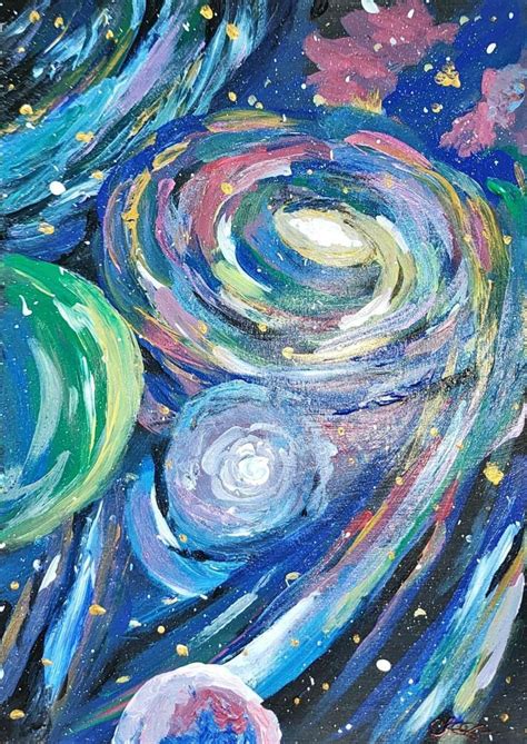 Space Painting Acrylic Abstract Space Art Galaxy Painting Acrylic