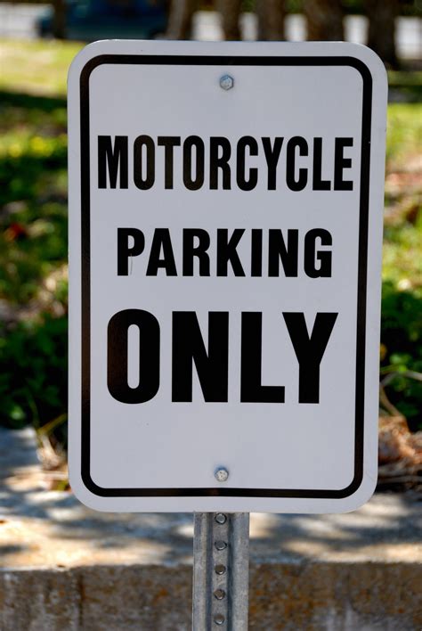 Motorcycle Parking Only Sign Free Stock Photo Public Domain Pictures