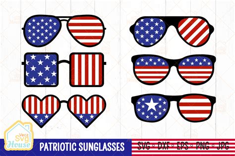Patriotic Sunglasses Bundle Svg Graphic By Veczsvghouse · Creative Fabrica