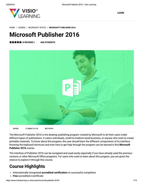 Microsoft Publisher 2016 - Visio Learning | Microsoft publisher, Learning microsoft, Microsoft