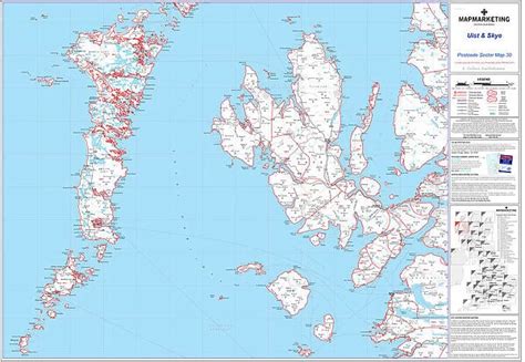 Postcode Sector Map Sheet 30 Uist And Skye Available As Framed Prints