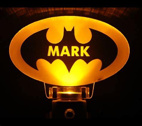 Batman Night Light Personalized Plug In Choose Color Laser