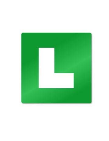 L zelena magnetna tablica za voznike začetnike