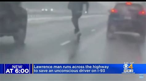 Man On Mission From God As He Sprints Across Highway To Save Woman