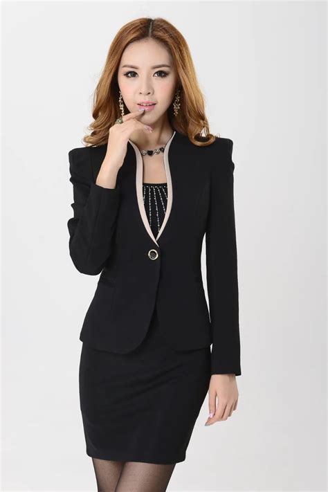Spring Female Suit Custom Made Black Elegant Women Business Suit