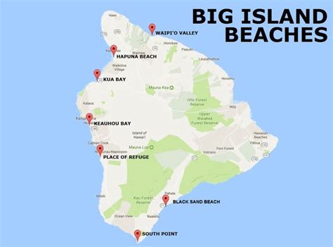 Beach Map Big Island Beach Visit Hawaii
