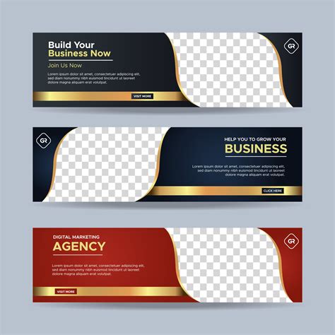 Set Of Three Professional Corporate Business Banners Template With