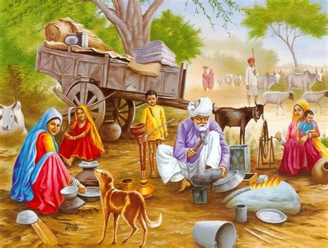 Pin By Ev Emv On Mural Examples For Village Life In India Village Scene Drawing Art Village