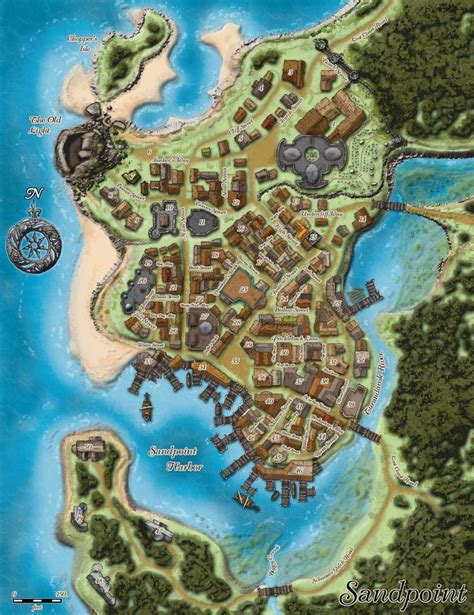 Sandpoint Fantasy City Map Fantasy Map Fantasy City
