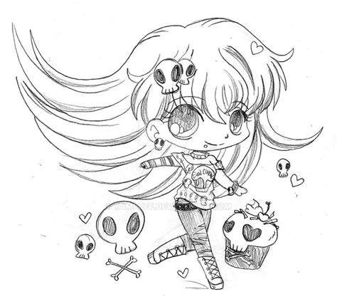 Goth Minichib With Cupcakes And Skulls By Yampuff On Deviantart