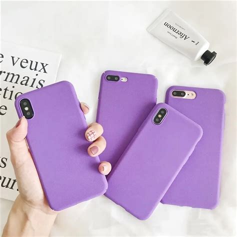 For Iphone X Case Purple Cover Matte Hard Pc And Soft Tpu Case For For