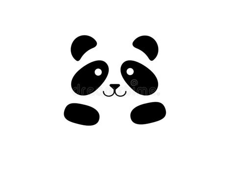 Panda Icon In Outline Style Isolated On White Background Realistic