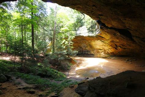View Of Ash Cave In Summer Hocking Hills State Park Ohio Stock Photo