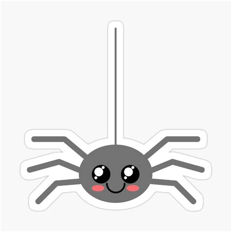 Halloween Spider Kawaii Cute Happy Face Shirts Stickers Glossy