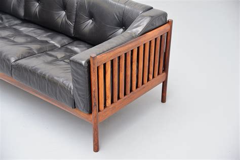 Rosewood Leather Lounge Sofa Denmark 1960 Massmoderndesign