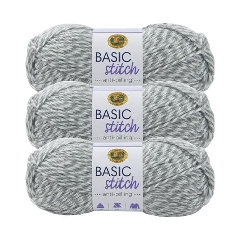 Lion Brand Yarn Basic Stitch Anti Pilling Greywhite Anti Pilling