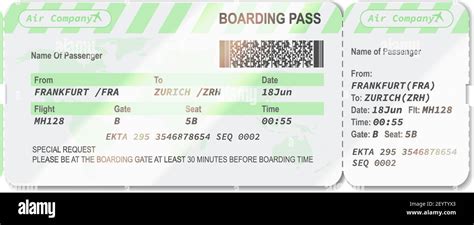 Airlines Boarding Pass Isolated Ticket Template Vector Passenger Card Travel Document From