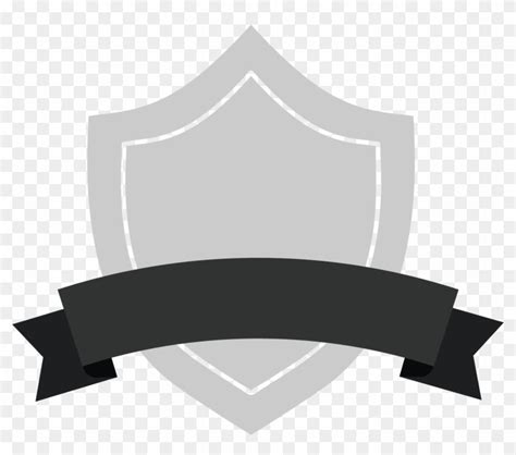 Gray Shield Badge With Black Ribbon Black Ribbon Banner Hd Png