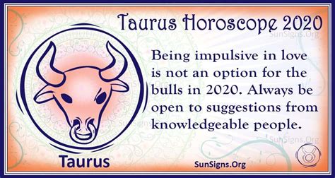 Taurus Horoscope 2020 Get Your Predictions Now Sunsignsorg