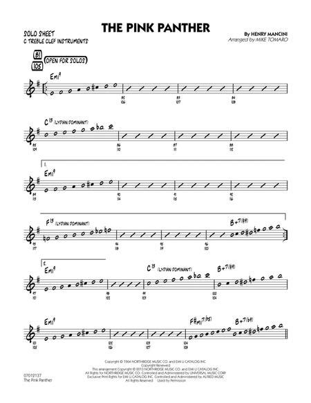 The Pink Panther C Solo Sheet By Henry Mancini Mike Tomaro Digital