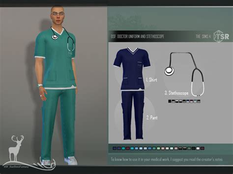 The Sims Resource Doctor Uniform And Stethoscope