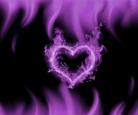 Pin By Ronnie Ritchie On Art Heart Wallpaper Fire Heart Purple Flame