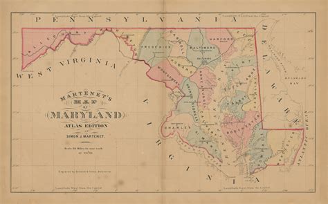Montgomery County Maryland 1866 Map Replica Or Genuine Etsy
