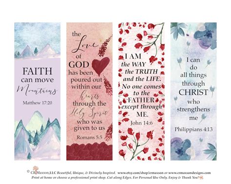 Bible Verse Printable Bookmarks Bible Study Bookmarks Etsy