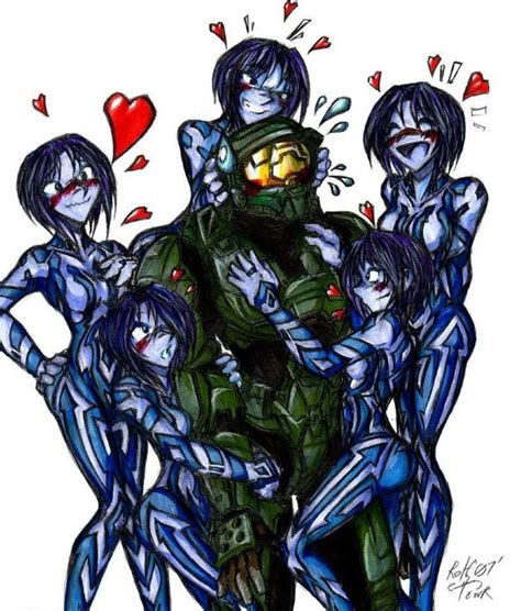 Halo 4 Master Chief And Girls Master Chief Game Art Halo 4