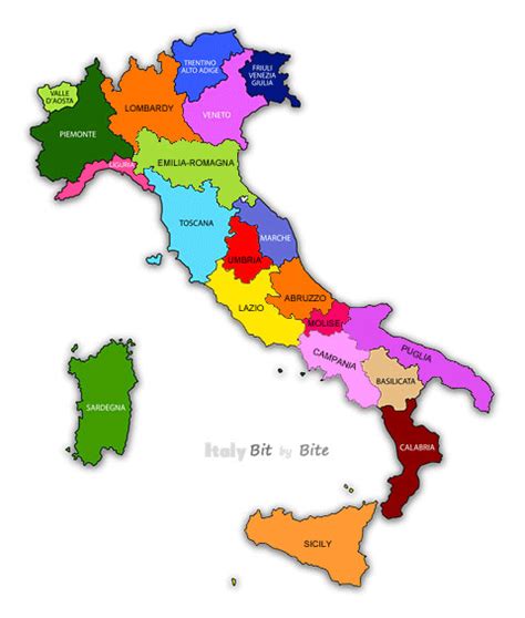 Map Of Italy With Regions And Capitals In Italian Map Of World