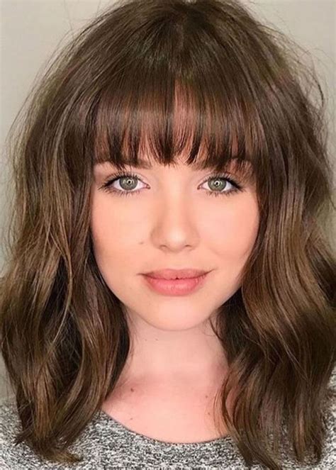 30 Mid Length Haircuts With Bangs Sheliisiaka