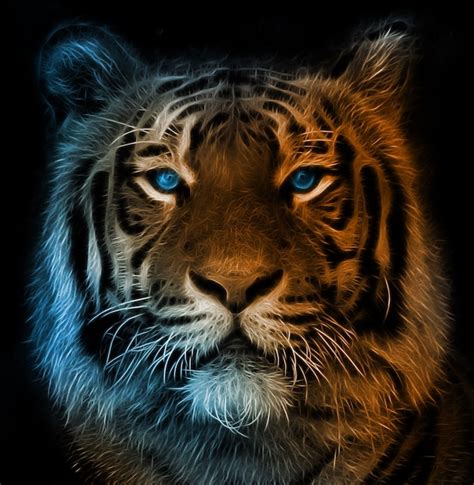 Arte Digital De Un Tigre Foto Premium