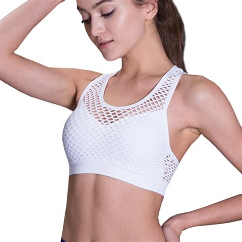 Veqking Sexy Mesh Hollow Out Yoga Brabreathable Fitness Sports Bra Topwomen Training Running