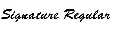 Signature Regular Font