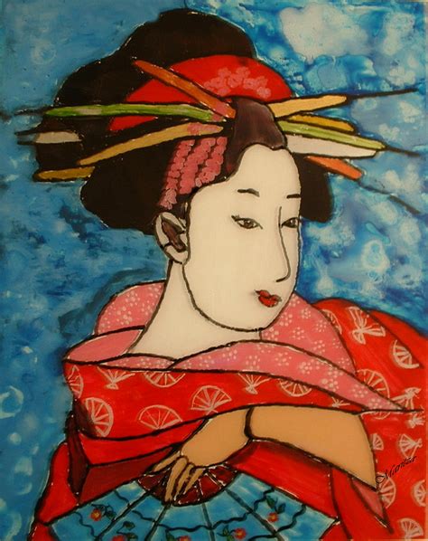 Geisha Painting By Maritza De Leon Pixels