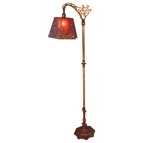 1920s Floor Lamp With New Mica Shade For Sale At 1stdibs
