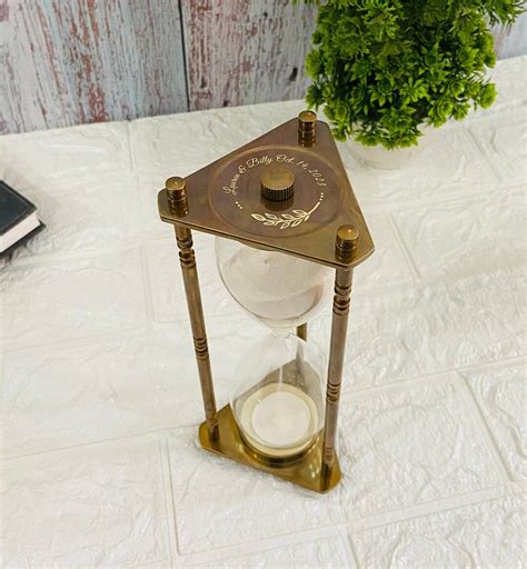 Antique Brass Personalized Fillable Hourglass Vintage Etsy