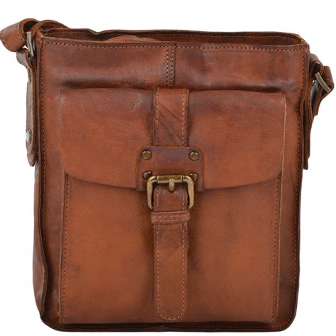 Mens Small Vintage Leather Travel Bag Rust 7993 Mens Leather Bags