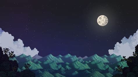 Stardew Valley Moon Landscape Pixel Art 1080p Wallpaper