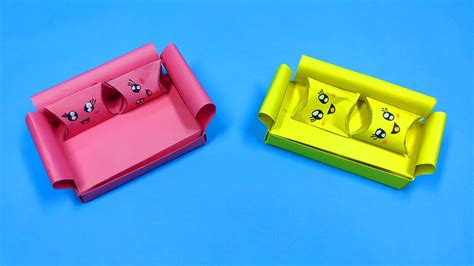 How To Make A Paper Sofa Diy Miniature Sofa Paper Craft Origami