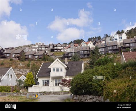 Modern suburban living, detached and semidetached houses on a hilltop