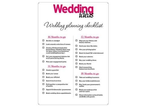 The Ultimate Wedding Planning Checklist Wedding Ideas Magazine