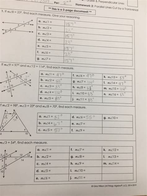Gina Wilson Unit Geometry Parallel Lines And Transversals Showme All Things Algebra Gina